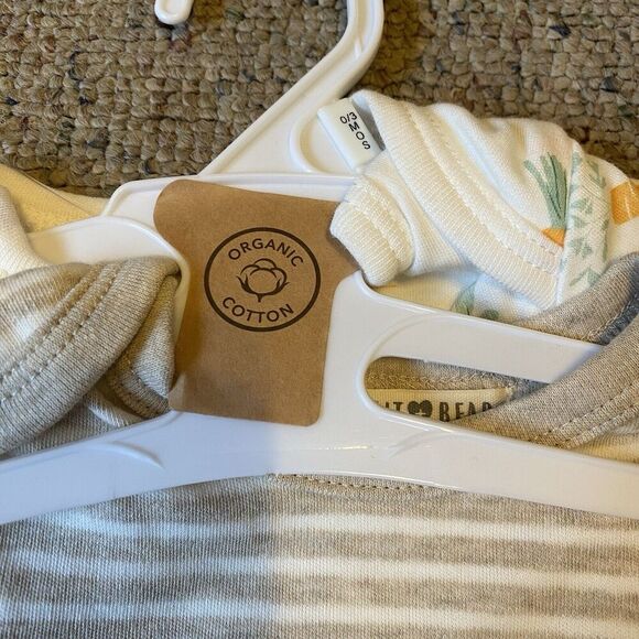 Mix Lot Of 4 Rabbit+Bear Unisex Baby Infant Bodysuits 3-6 Months Organic Cotton - Picture 5 of 5